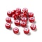 Spray Painted ABS Plastic European Beads, Large Hole Beads, Round, FireBrick, 9x6mm, Hole: 4mm, about 1600pcs/500g