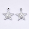 201 Stainless Steel Pendants, with Polymer Clay Crystal Rhinestone, Star Shape, Stainless Steel Color, 17x15x3mm, Hole: 1.6mm