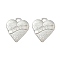 Valentine's Day Themes Alloy Pendants, Heart with Word Love Charms, Cadmium Free & Lead Free, Platinum, 26.5x24x3mm, Hole: 3.5x3.5mm, about 365pcs/1000g