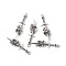 Tibetan Style Alloy Pendants, Skull Sword with Heart Charm, Antique Silver, 49x13.5x7mm, Hole: 2.2mm