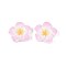 Plumeria Flower Opaque Resin Cabochons, Pearl Pink, 20~21x20~21x4.5~5mm