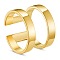 925 Sterling Silver Cuff Rings, Open Rings, Wide Band Rings, Real 18K Gold Plated, Size 10, 20mm