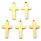 PVD Vacuum Plating 304 Stainless Steel Pendants, Laser Cut, Cross, Real 18K Gold Plated, 20x10x1mm, Hole: 1.2mm