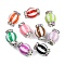 Resin Rhinestone Beads, Candy, with Brass Findings, Stripe, 16x11.5~12mm, Hole: 2.2mm