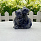 Natural Blue Spot Jasper Sculpture Ornaments, for Home Office Desk Decorations, Cat, 40mm