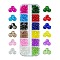 12 Colors Transparent Baking Painted Crackle Glass Beads, Round, Mixed Color, 4mm, Hole: 1.1~1.3mm, about 35Pcs/color, 420Pcs/box.