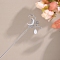 Moon Alloy Hair Sticks, Hair Accessories for Women & Girls, Platinum, 180mm