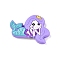 Silicone Focal Beads, Mermaid, Lilac, 26x37x8.5mm, Hole: 3.5mm