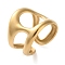 304 Stainless Steel Open Rings, Real 18K Gold Plated, 18.5mm