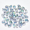 Transparent Spray Painted Glass Charms, AB Color Plated, Teardrop, Light Sea Green, 9x6x6mm, Hole: 1mm