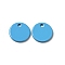 Spray Painted 201 Stainless Steel Charms, Flat Round Charms, Deep Sky Blue, 8.5x1mm, Hole: 1mm