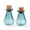 Glass Cork Bottles, Glass Empty Wishing Bottles, DIY Vials for Home Decorations, Dark Cyan, 1.7x2.7cm
