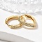Brass Micro Pave Clear Cubic Zirconia Huggie Hoop Earrings, Teardrop, Real 18K Gold Plated, 16x14x2.5~2.7mm, Pin: 1mm