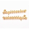 Golden Plated Alloy Cabochons, Twelve Constellations, Sagittarius, 10x48x1.5mm