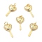 Brass Micro Pave Cubic Zirconia Pendants, with Jump Ring, Real 18K Gold Plated, Long-Lasting Plated, Lead Free & Cadmium Free & Nickel Free, Heart Key, Clear, 23x12.5x3mm, Jump Ring: 5x1mm, 3mm Inner Diameter