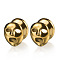 Halloween Ghost Face Brass and Alloy Ear Tunnels, Golden, 12mm