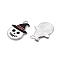 Halloween Theme Alloy Enamel Pendants, Cadmium Free & Nickel Free & Lead Free, Platinum, Ghost, 26.5x20x1.5mm, Hole: 2mm
