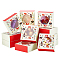 Animal Printed Cardboard Paper Handmade Soap Packaging Boxes with Round Visible Window, Square, Red, 7.5x7.5x3cm
