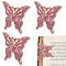 Alloy Book Clip, Butterfly, Pink, 45x49.5x17mm