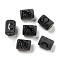 20Pcs Frosted Glass Beads, Black, Column with Constellation, Leo, 13.7x10mm, Hole: 1.5mm
