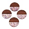 Epoxy Resin & Walnut Wood Pendants, with Paillette/Sequin, Flat Round, Old Rose, 38x3.5mm, Hole: 2mm