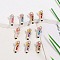Alloy Enamel Charms, Golden, Butterfly Pencil, Mixed Color, 13.5x4x5.5mm, Hole: 1.4mm