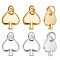 10Pcs 2 Colors Brass Pendants, with Jump Ring, Cadmium Free & Lead Free, Spades Card, Heart, Mixed Color, 17x12x2.5mm, Hole: 4.4mm, 5pcs/color