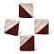 Opaque Resin & Wood Stud Earrings, with 304 Stainless Steel Pin, Rhombus, Coconut Brown, 17x18mm, Pin: 0.7mm