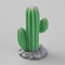 Cactus Miniature Ornaments, Micro Landscape Home Dollhouse Accessories, Pretending Prop Decorations, Medium Sea Green, 13.5x18.5x36mm
