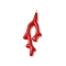 Alloy Enamel Pendants, Coral Shape Charms, Golden, Red, 33.5x12.5x4.5mm, Hole: 1.5mm