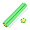 Handmade Polymer Clay Nail Art Decoration, Fashion Nail Care, No Hole Tubes, Flower, Light Green, 48.5~50x9~10x9~10mm