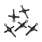 Alloy Pendents, Cross, Electrophoresis Black, 39.5x25x5mm, Hole: 3.5mm