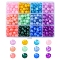 336Pcs 12 Colors Baking Painted Crackle Glass Bead Strands, Round, Mixed Color, 8mm, Hole: 1.3~1.6mm, 28pcs/color