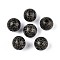 Printed Schima Wood Beads, Leopard Print, Large Hole Beads, Round, Dark Slate Gray, 15.5~16.5mm, Hole: 3.5~4.5mm