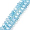 Imitation Jade Glass Beads Strands, Faceted, AB Color Plated, Rondelle, Deep Sky Blue, 5x4.5mm, Hole: 1.2mm, about 70pcs/strand, 12.80''(32.5cm)