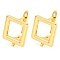 Brass Hoop Earring Findings with Latch Back Closure, Square, Real 18K Gold Plated, 17x13x11.5mm, Hole: 1mm, Pin: 0.9mm