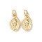 Brass Pendants, Conch Charms, Cadmium Free & Lead Free, Rack Plating, Long-Lasting Plated, with Jump Ring, Real 18K Gold Plated, 12x6.5x3mm, Hole: 2.3mm