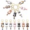 Alloy Enamel Cat Pendant Locking Stitch Markers, with Brass Leverback Earrings Findings, Golden, 5.4cm, 7pcs/set