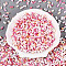 Two Tone Baking Paint Glass Seed Beads, Round Hole, Peanut, Deep Pink, 6~6.5x3~3.5x3~3.5mm, Hole: 1~1.2mm, about 4500pcs/pound