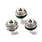 Round Brass Micro Pave Cubic Zirconia Beads, Rack Plating, Long-Lasting Plated, Mixed Color, 9x7.5mm, Hole: 2mm