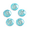 Synthetic Turquoise Charms, with Plastic Letter, Flat Round, Letter.B, 15x2mm, Hole: 1.5mm