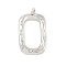 Rack Plating Brass Pendants, Long-Lasting Plated, Lead Free & Cadmium Free, Rectangle, Platinum, 19.5x11x2mm, Hole: 1.4mm