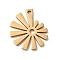 201 Stainless Steel Pendants, Laser Cut, Flower Charm, Golden, 16x14x1mm, Hole: 1.2mm