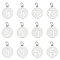 24Pcs 6 Styles 304 Stainless Steel Charms, with Jump Ring, Flat Round with Ohm/Aum Charm, Stainless Steel Color, 14x12x1.1mm, Hole: 3mm, 4pcs/style