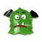 Monster Halloween Opaque Resin Decoden Cabochons, Halloween Jewelry Craft, Green, 29.5x37.5x9.5mm