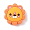 Silicone Beads, Lion, Coral, 30x29x10.4mm, Hole: 2mm