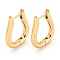 Alloy Hoop Earring, with Steel Pin, U-Shape, Light Gold, 23x4x19mm