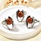 Natural Red Jasper Wings Adjustable Rings, Antique Silver Brass Ring, Rack Plating, Lead Free & Cadmium Free, US Size 7 1/4(17.5mm)