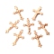 Zinc Alloy Pendants, Crucifix Cross, Religion, Rose Gold, 37x22x2.5mm, Hole: 2mm