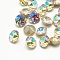 Pointed Back Glass Rhinestone Cabochons, Back Plated, Faceted, Diamond, Paradise Shine, 4x3mm